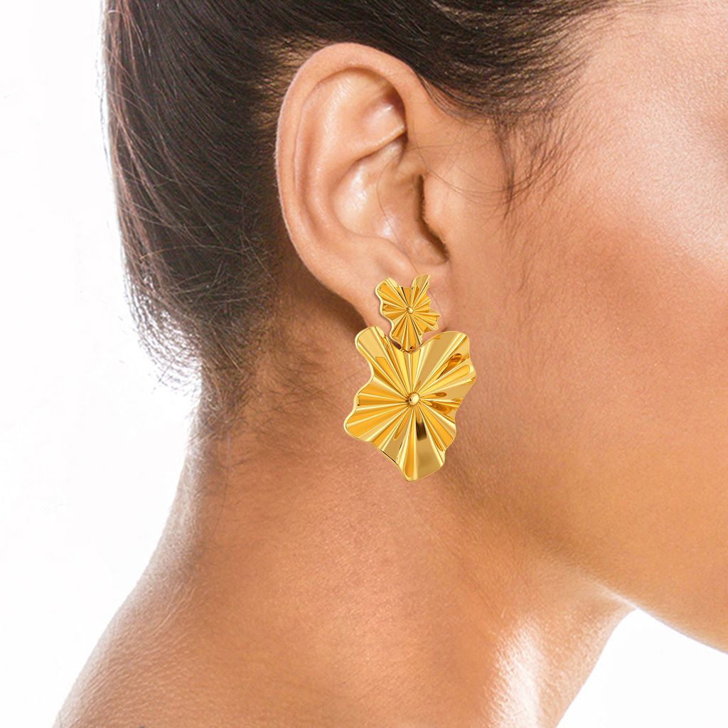 Frill Seeker Gold Earrings