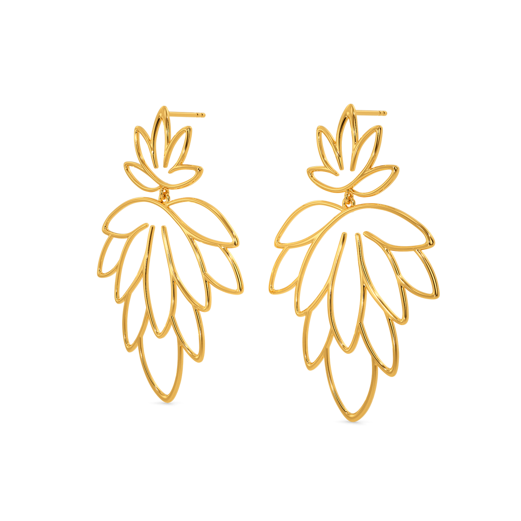 Lotus Of Joy Gold Earrings