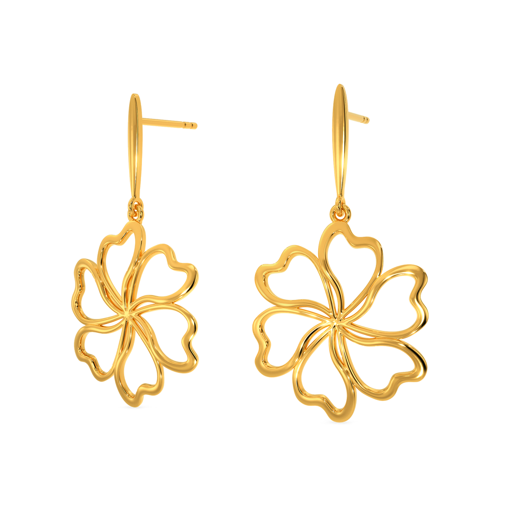 Vibin To Hibis Gold Earrings