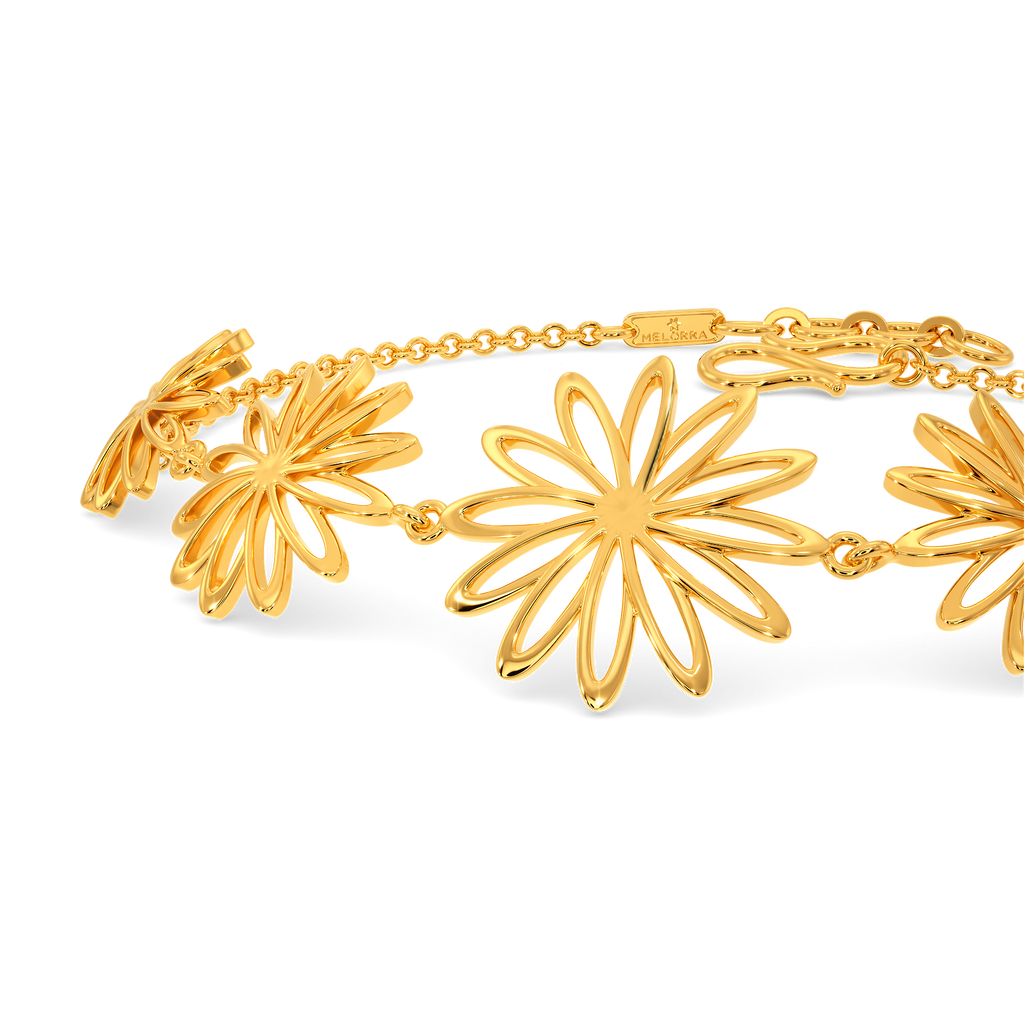 Floral Charm Gold Bracelets