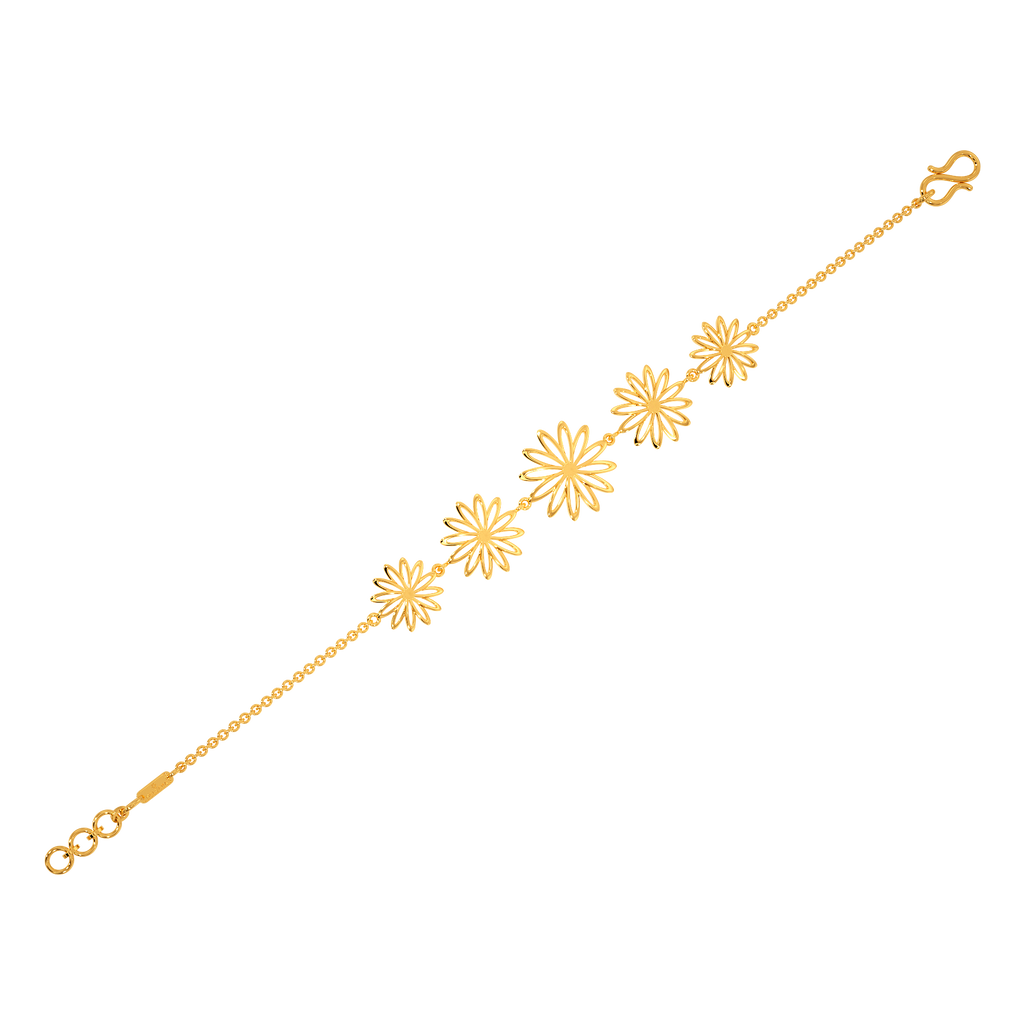 Floral Charm Gold Bracelets