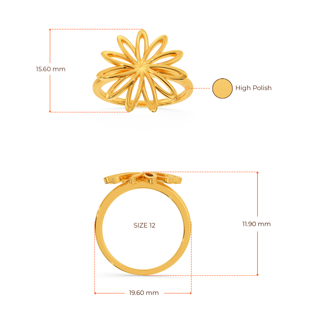 Floral Charm Gold Rings image