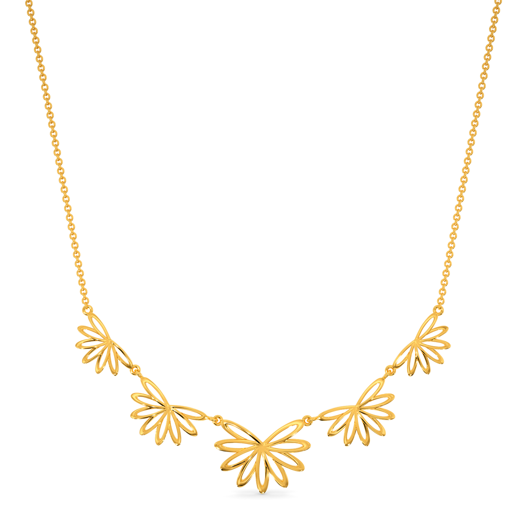 Floral Charm Gold Necklaces