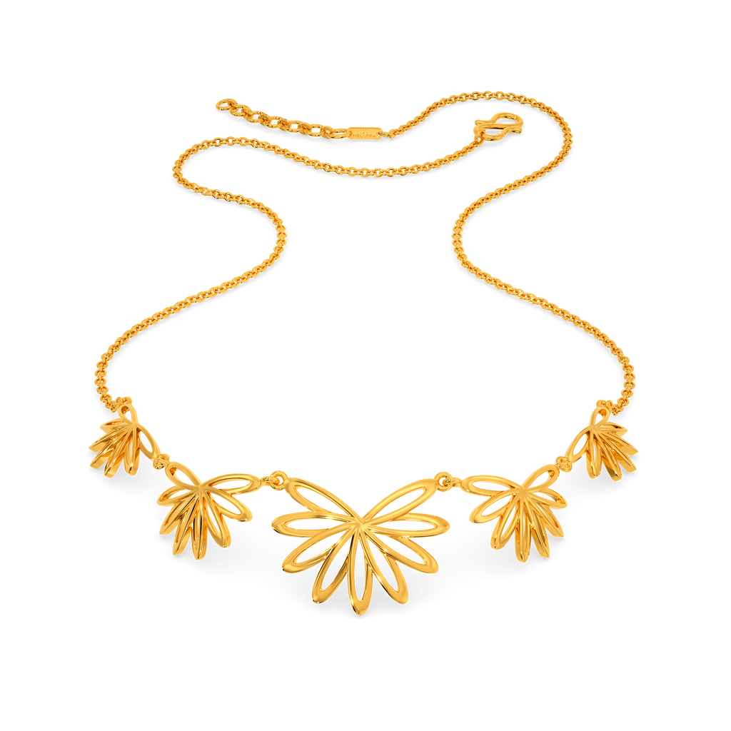 Floral Charm Gold Necklaces