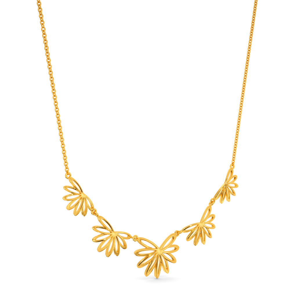 Floral Charm Gold Necklaces