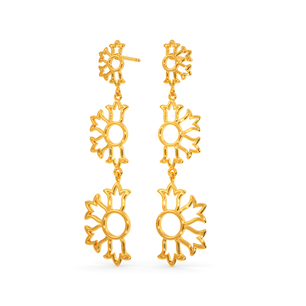 Snow Drop Gold Earrings