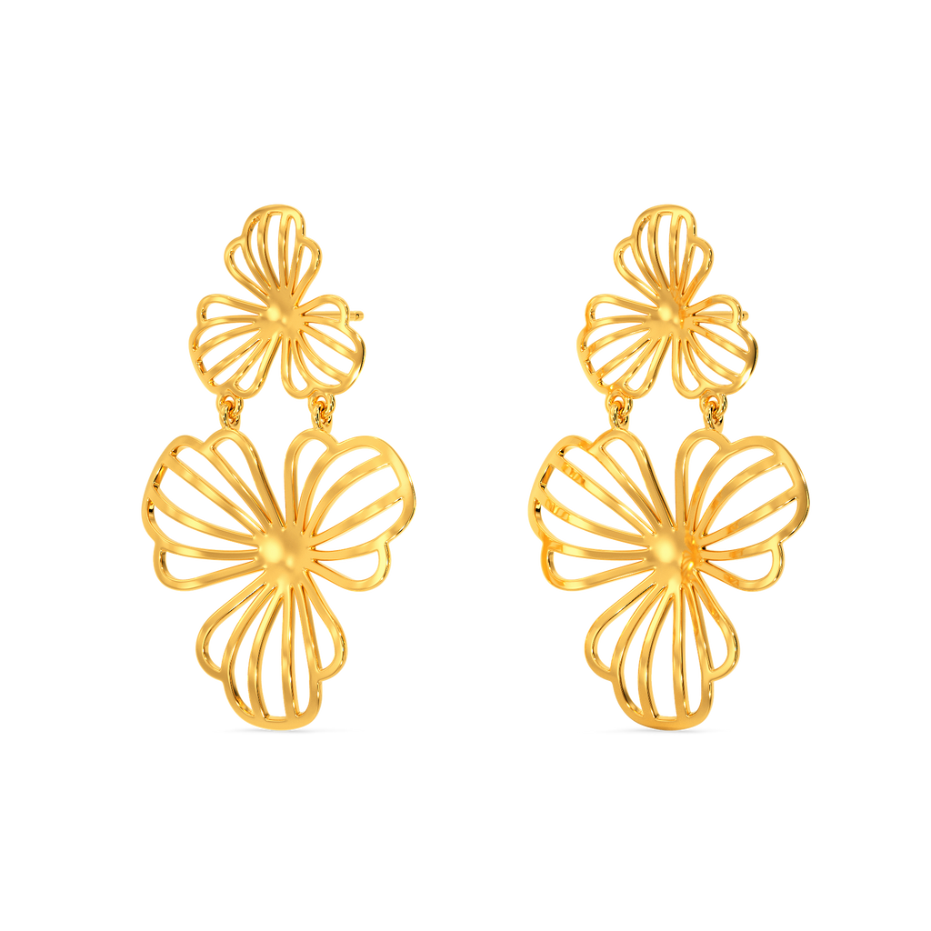 Exquisite Like Orchid Gold Earrings