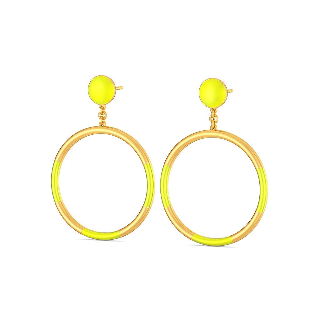 Lime N Lemon Gold Earrings