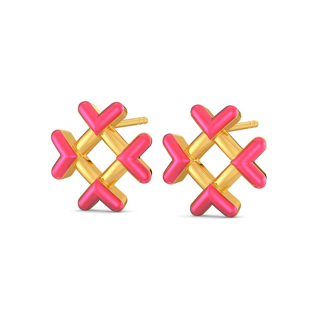 Pink Parade Gold Earrings