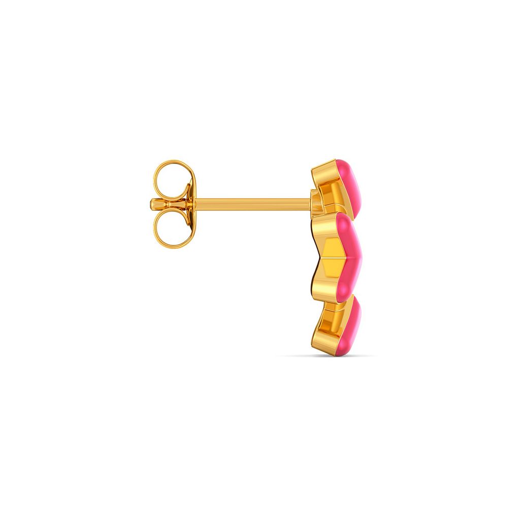 Pink Parade Gold Earrings