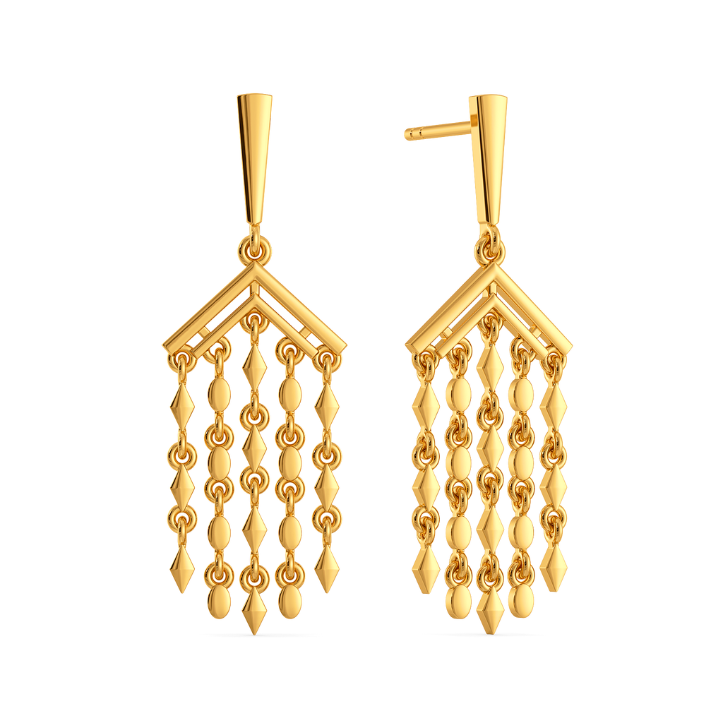 Fringe Flourish Gold Earrings