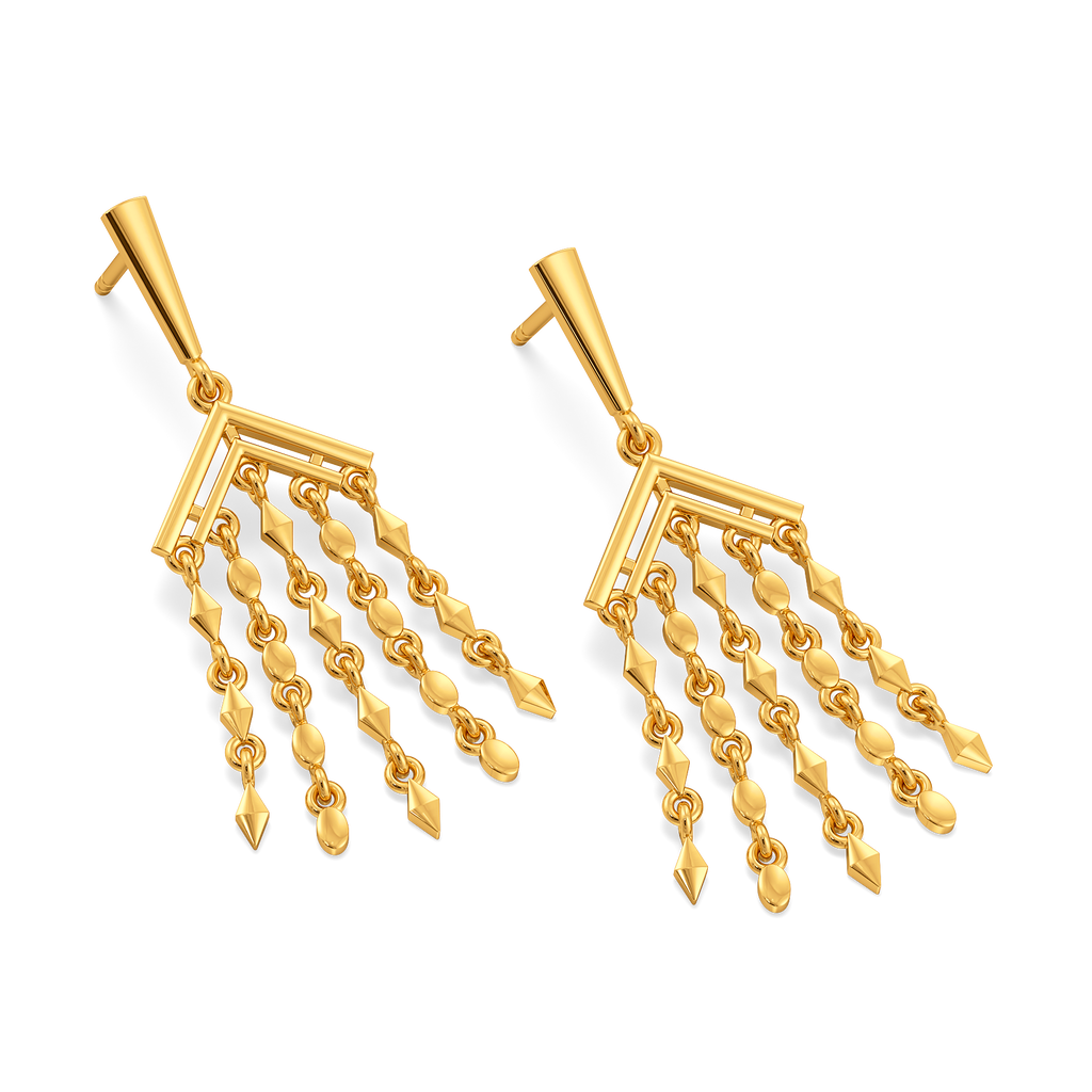 Fringe Flourish Gold Earrings