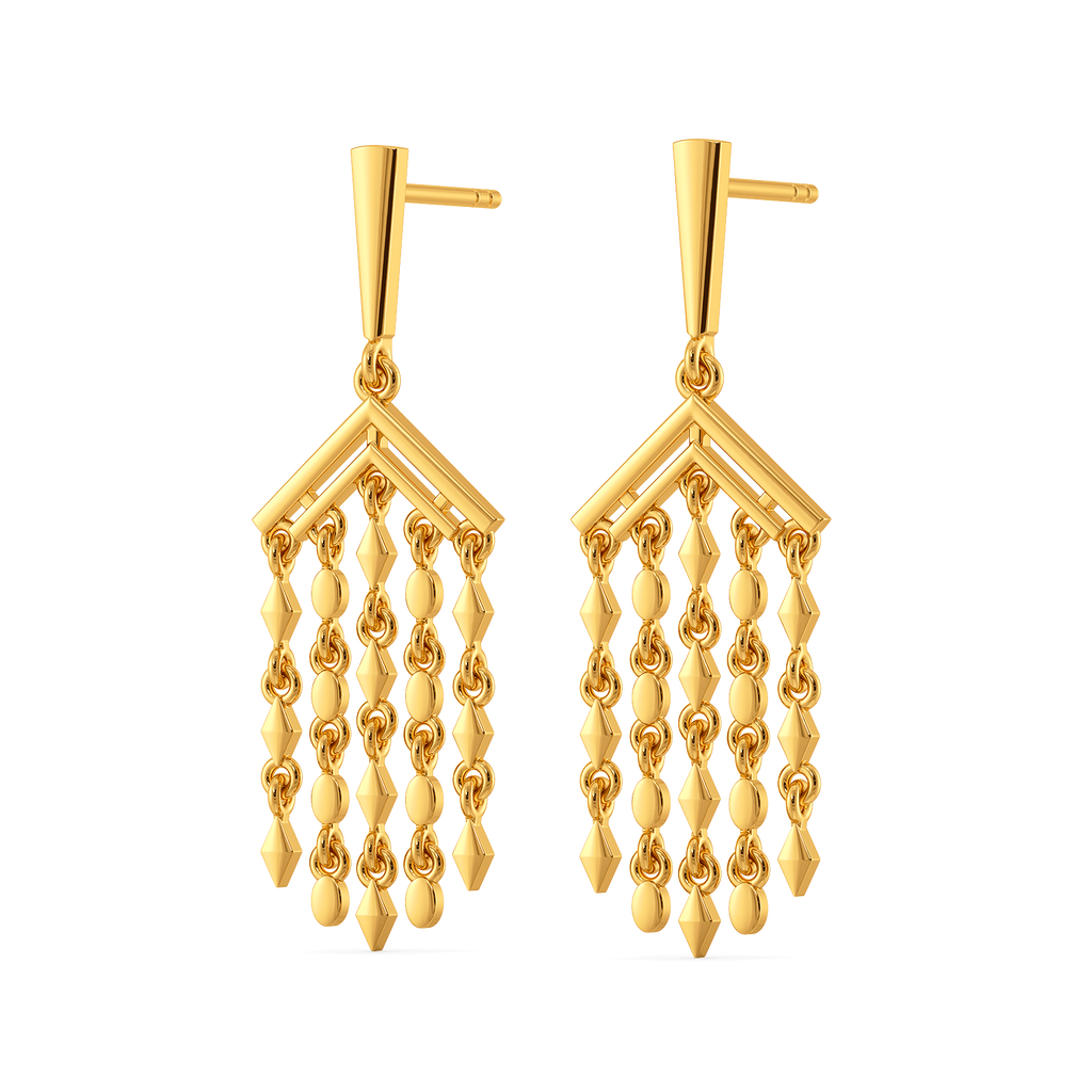 Fringe Flourish Gold Earrings