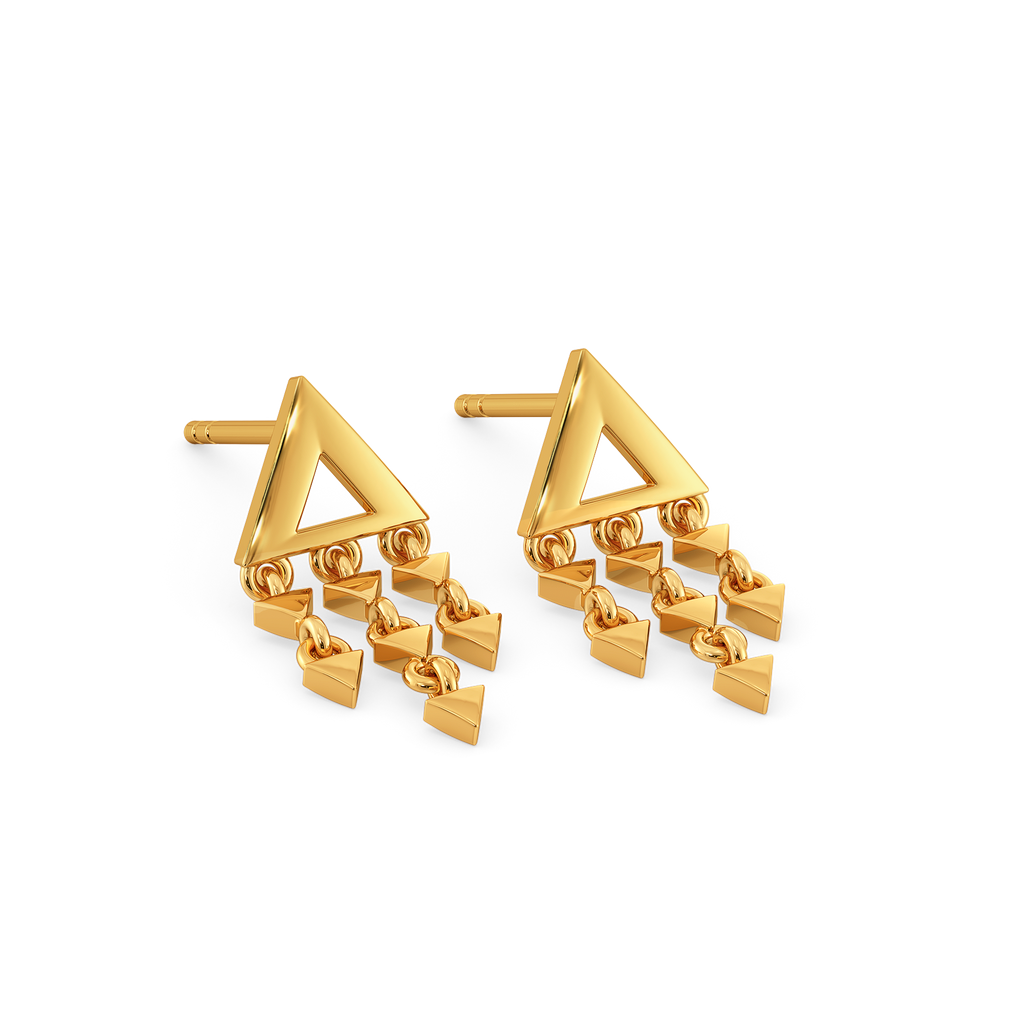 Fringe Flourish Gold Earrings