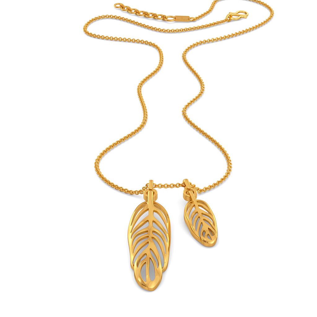 Disco Feathers Gold Necklaces