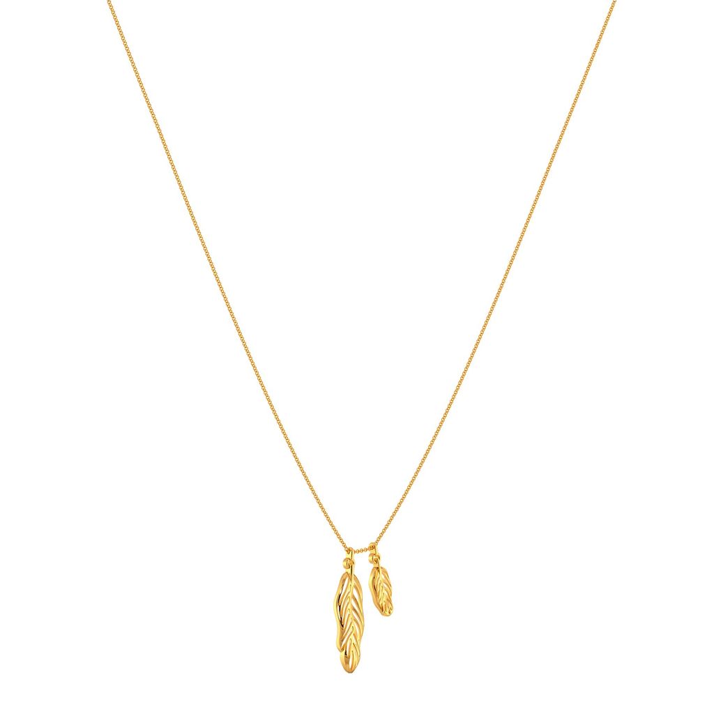 Disco Feathers Gold Necklaces