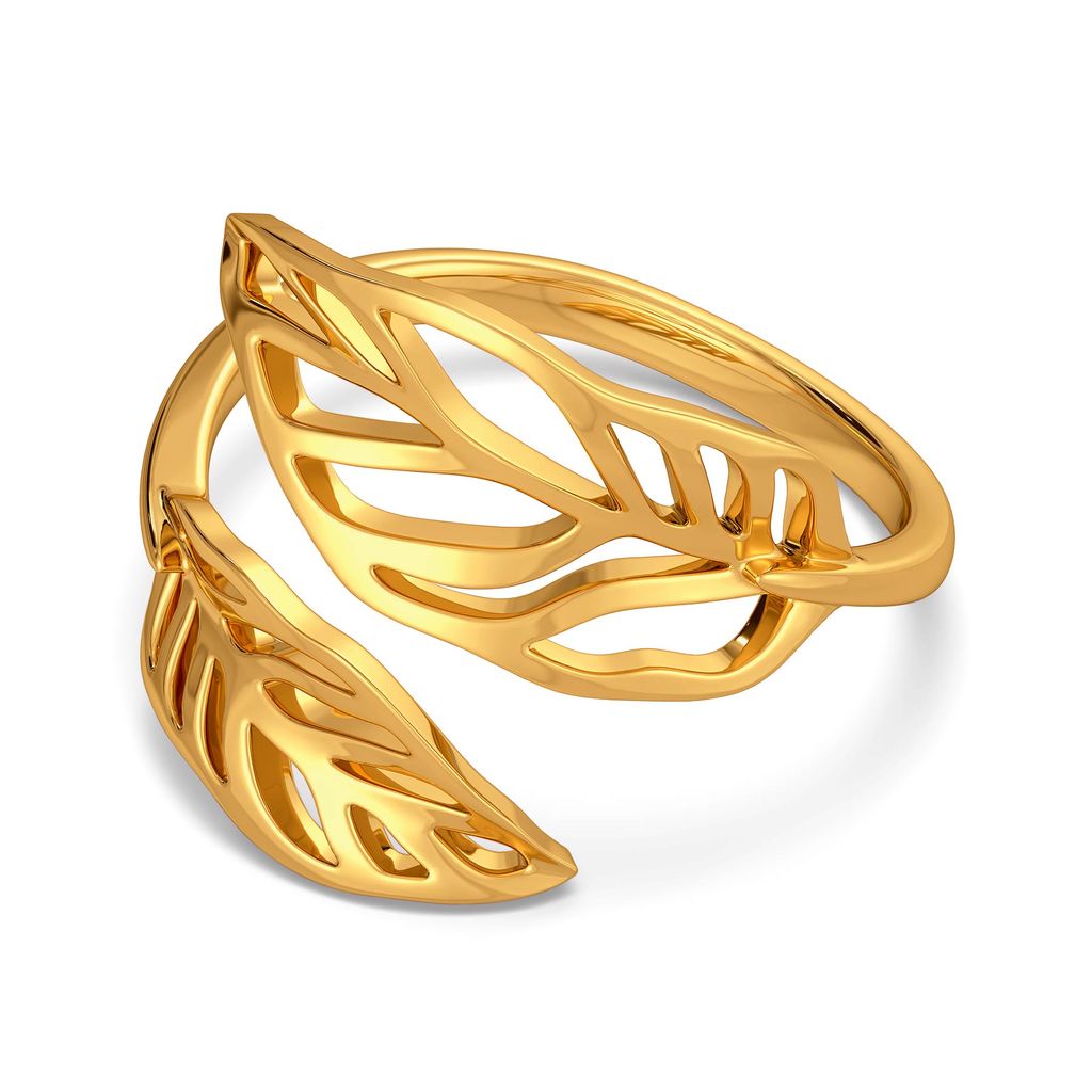 Groove in Feathers Gold Rings alternate view 3