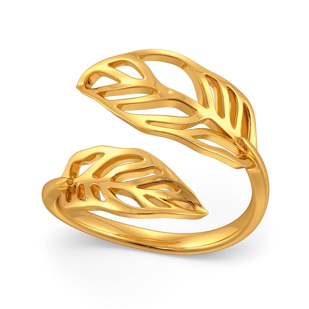 Groove in Feathers Gold Rings alternate view 2