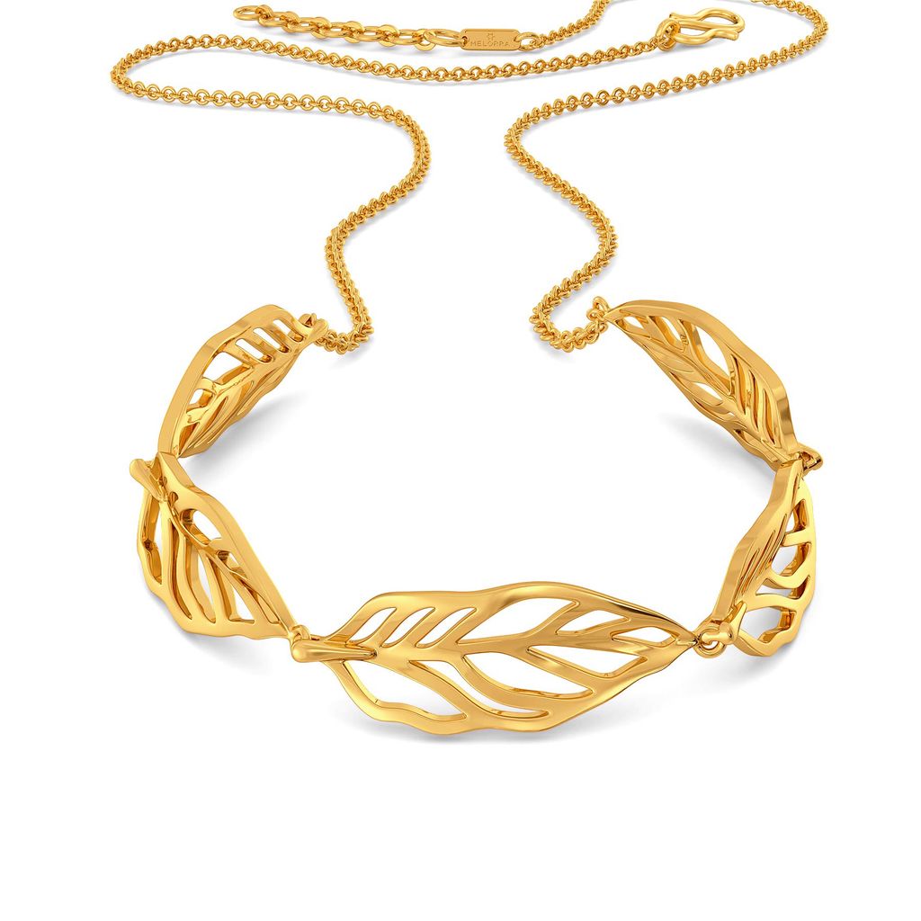 Groove in Feathers Gold Necklaces