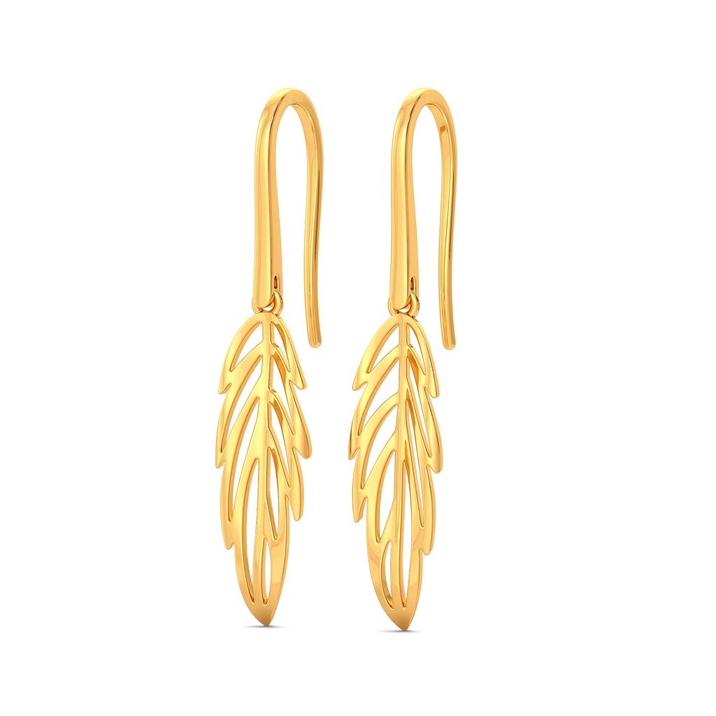Feathery Fun Gold Earrings