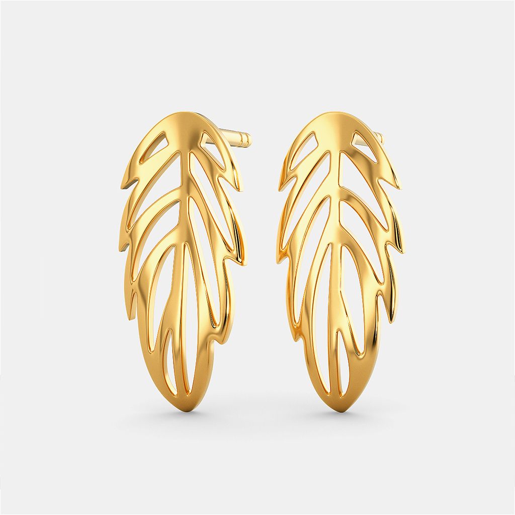 Feathery Fun Gold Earrings
