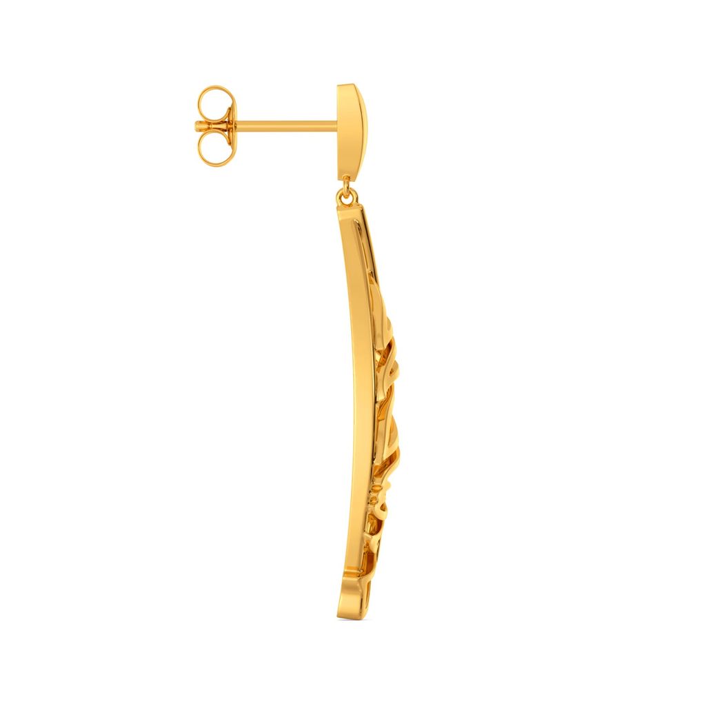 Fun O Feather Gold Earrings