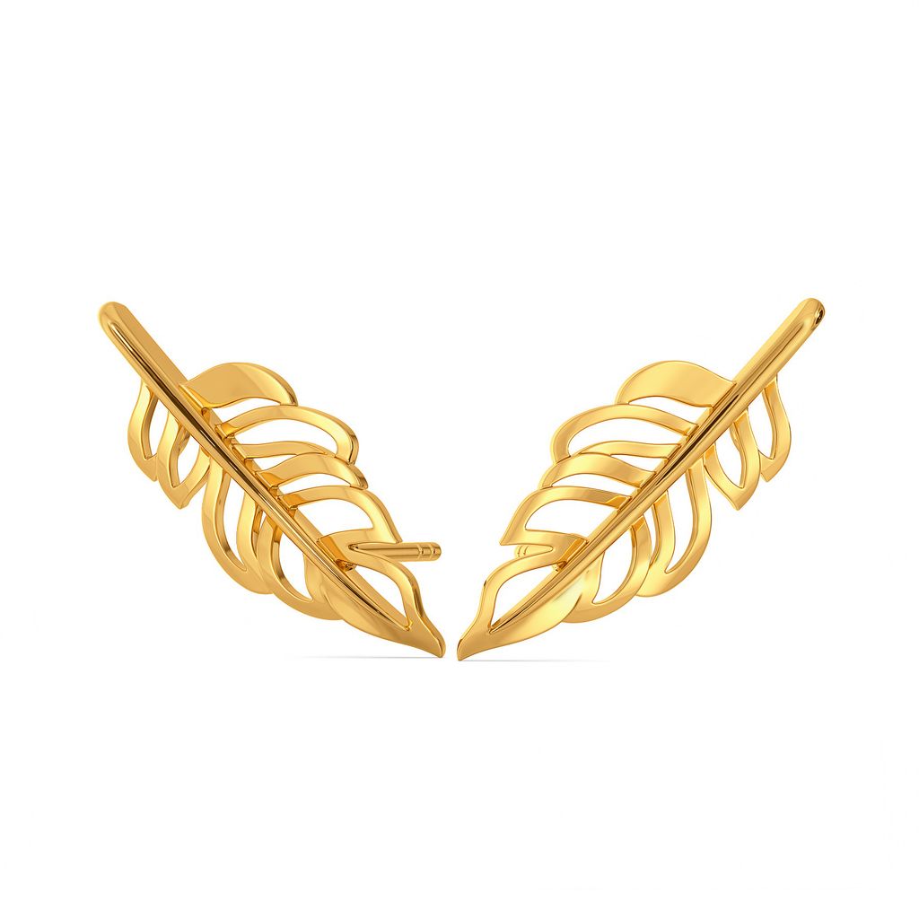Feather Frizz Gold Earrings