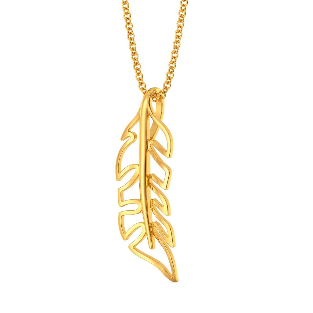 Fancy A Feather Gold Pendants