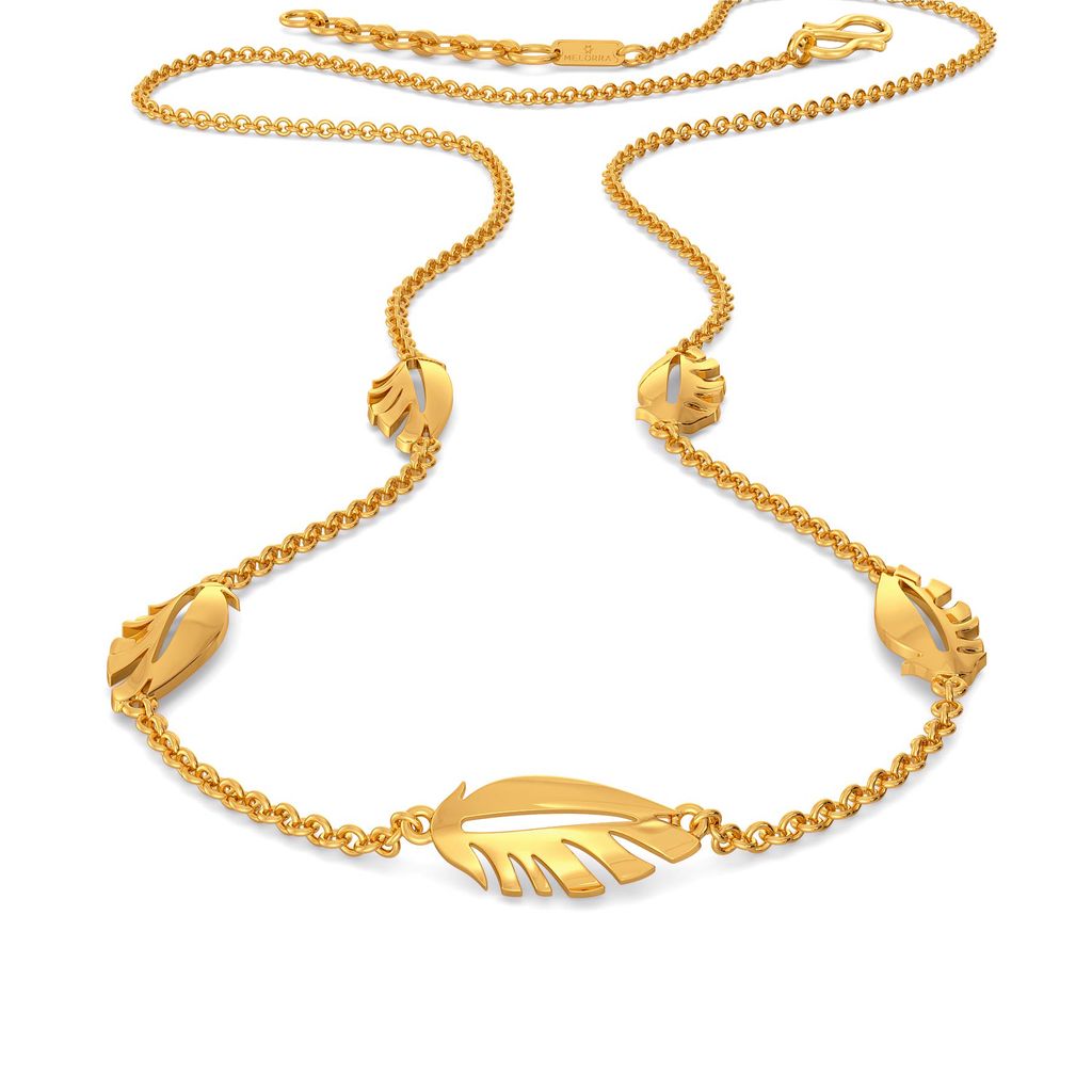 Fab Feather Gold Necklaces