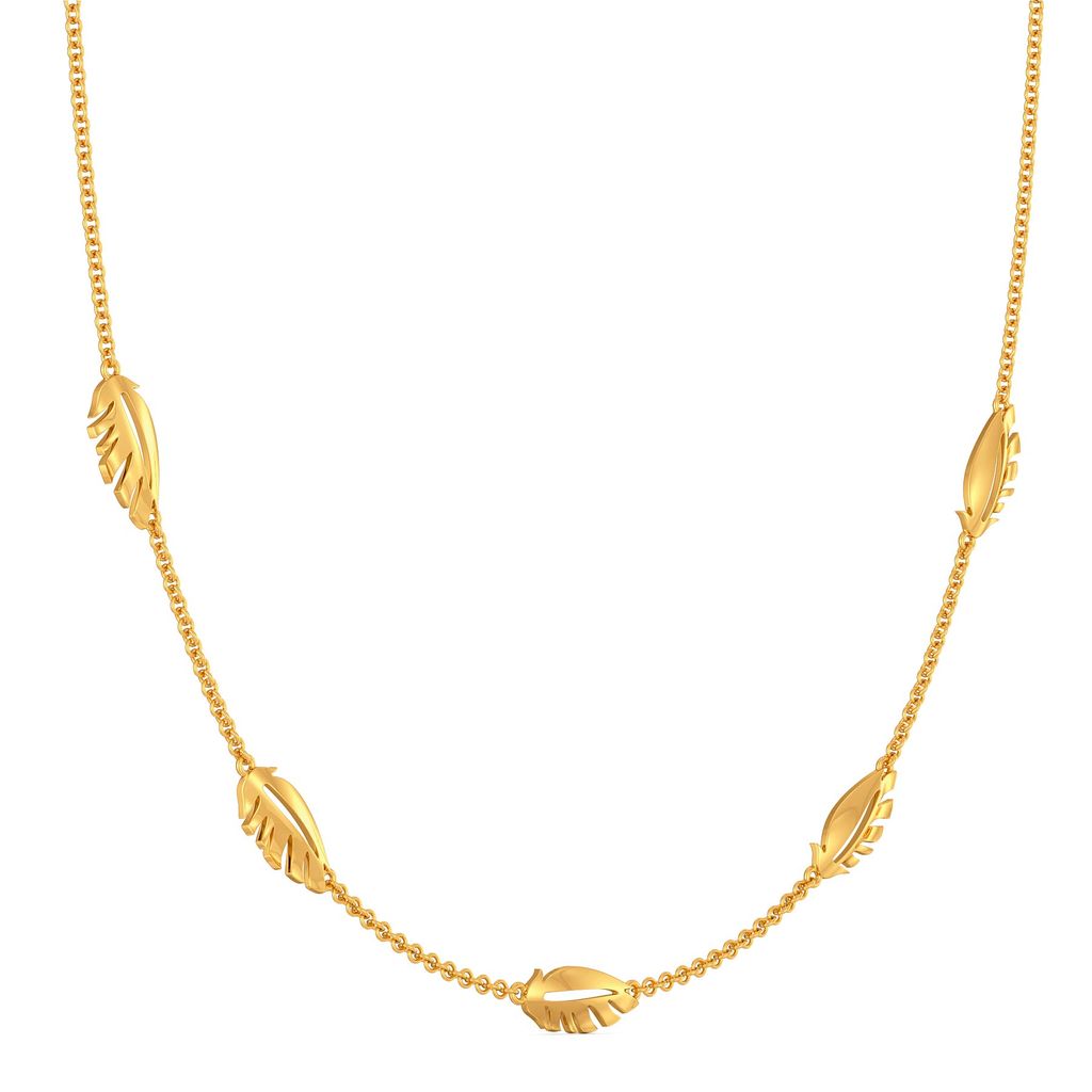 Fab Feather Gold Necklaces