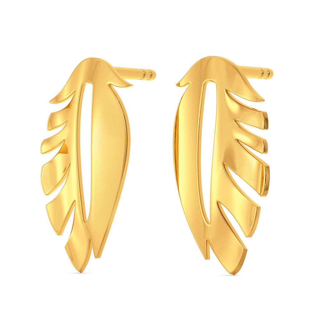 Fab Feather Gold Earrings
