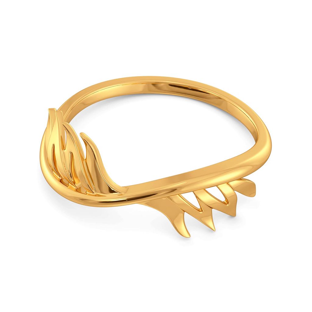 Feathery Wave Gold Rings alternate view 3