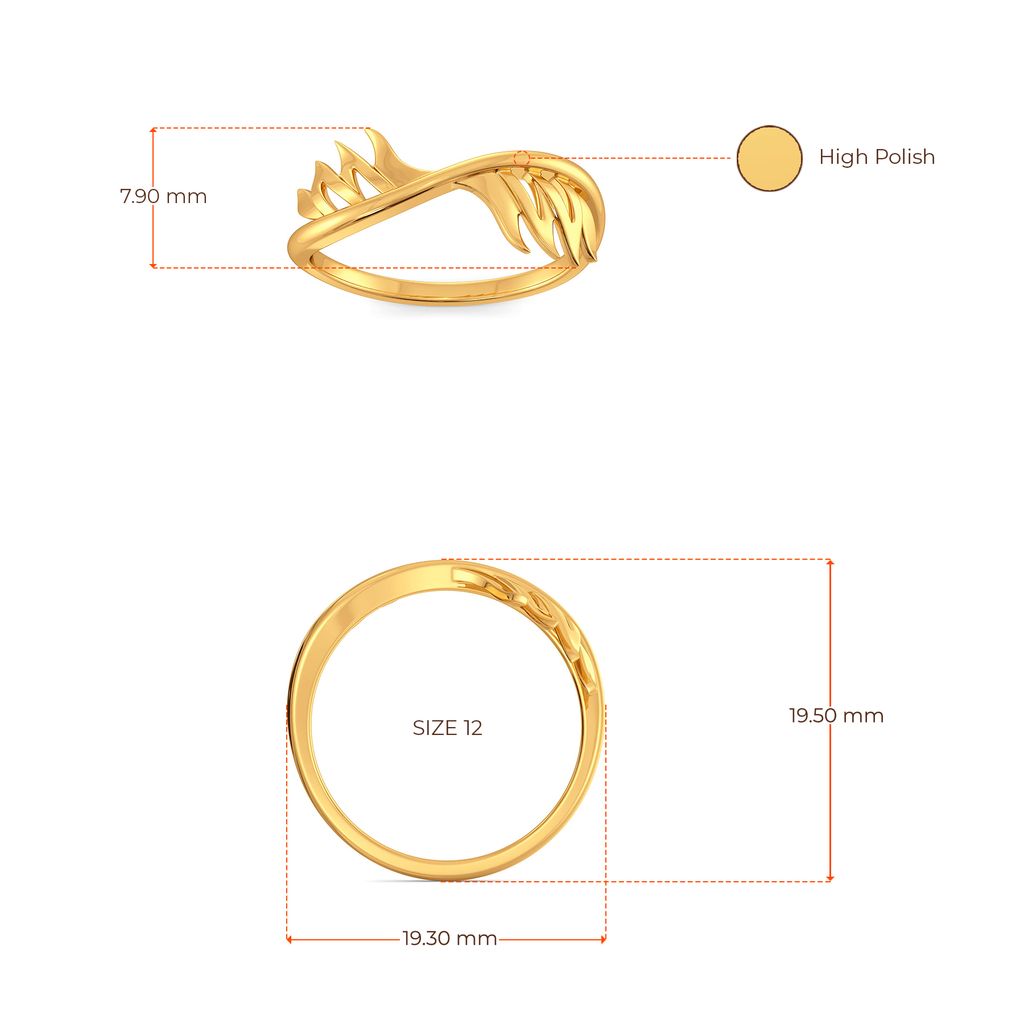 Feathery Wave Gold Rings image