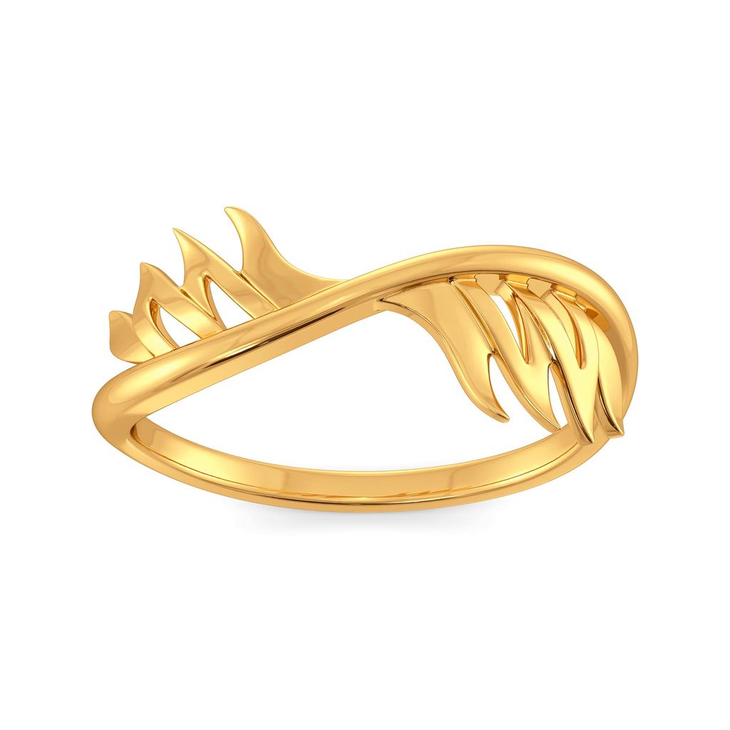 Feathery Wave Gold Rings alternate view 2