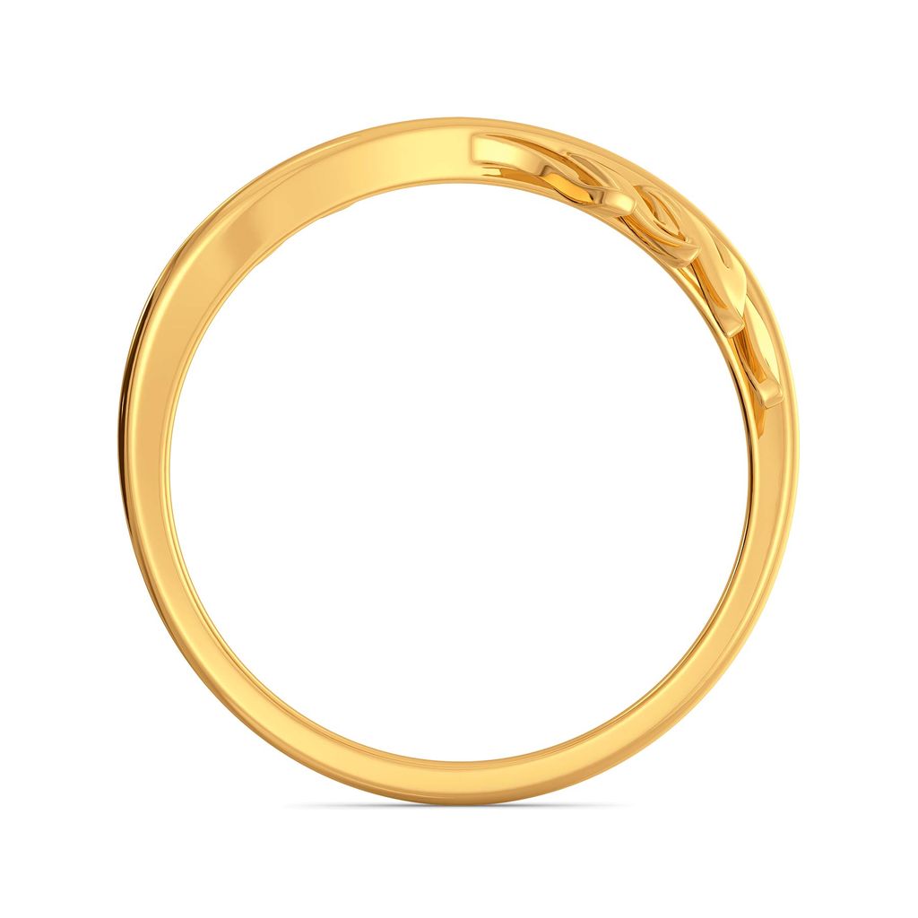 Feathery Wave Gold Rings image