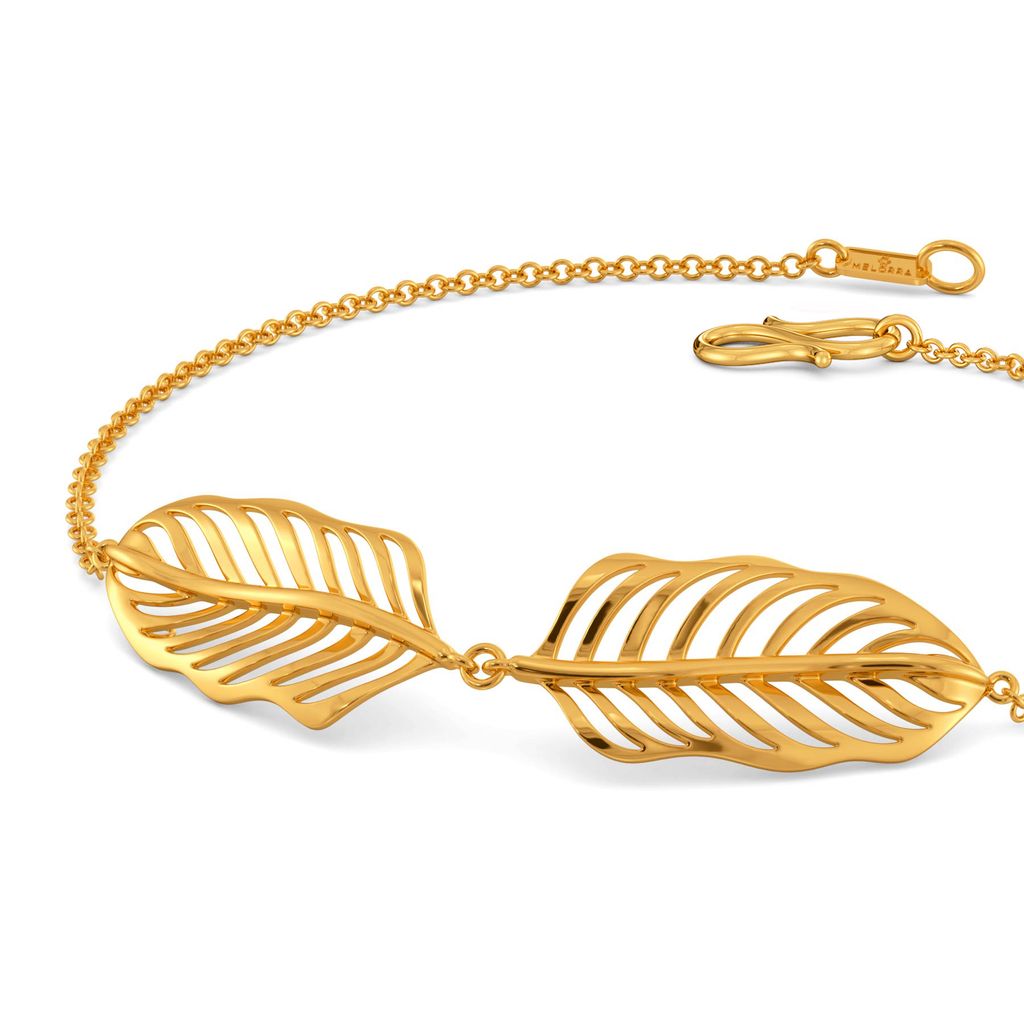 Twin A Feather Gold Bracelets