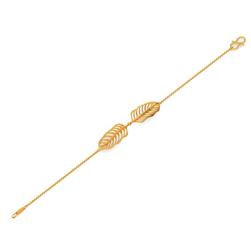 Twin A Feather Gold Bracelets