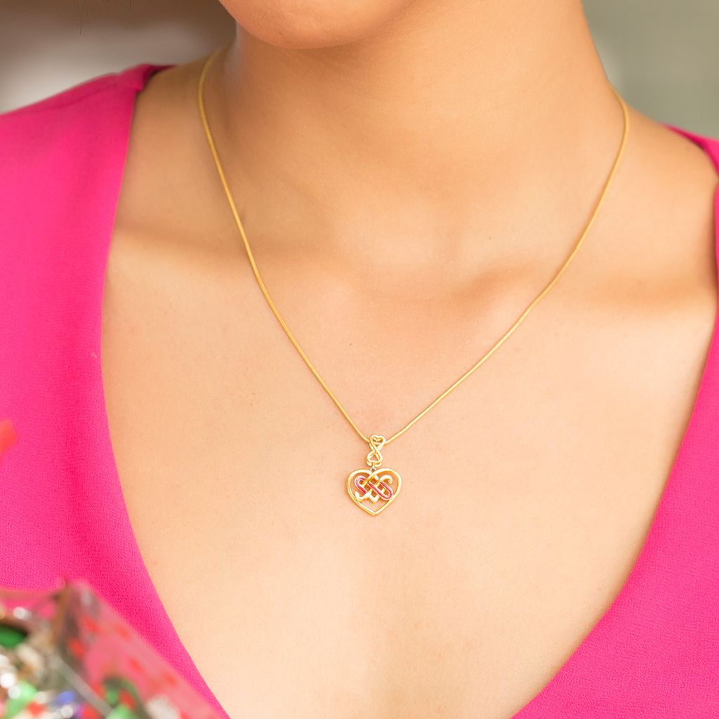 Fluoro Hearts Gold Pendants