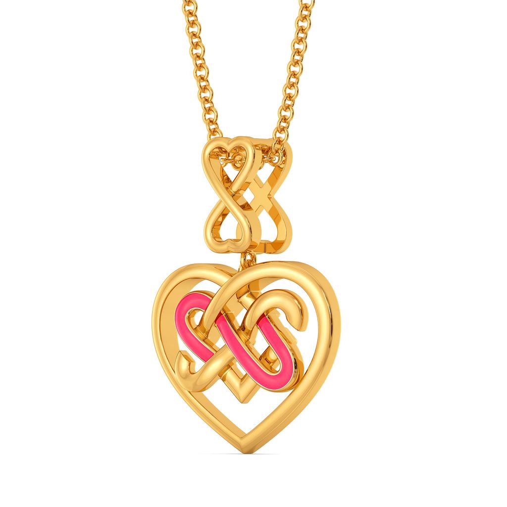Fluoro Hearts Gold Pendants