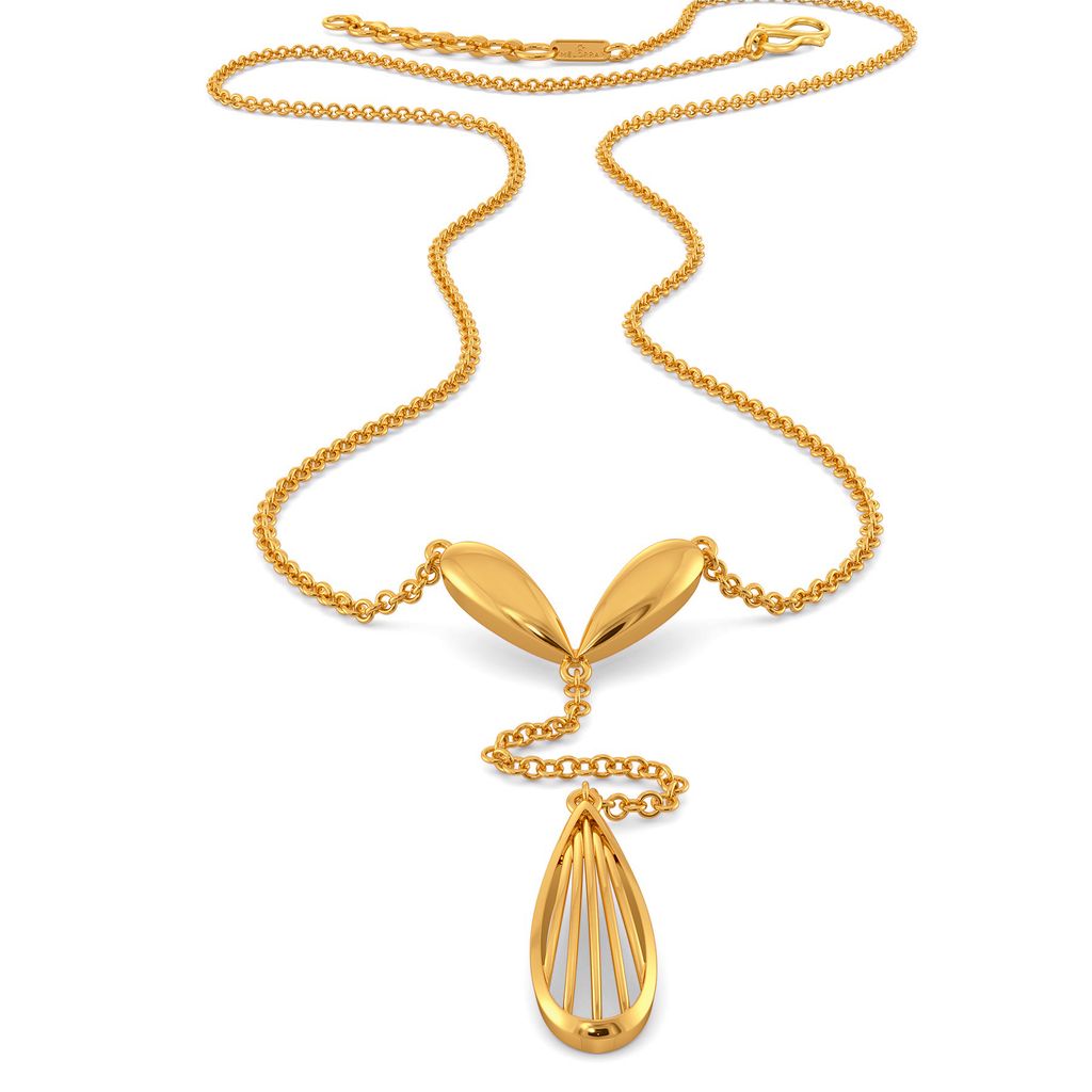 Pair A Petal Gold Necklaces