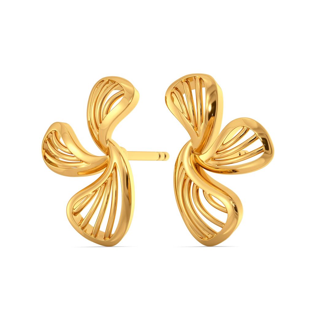 Pair A Petal Gold Earrings