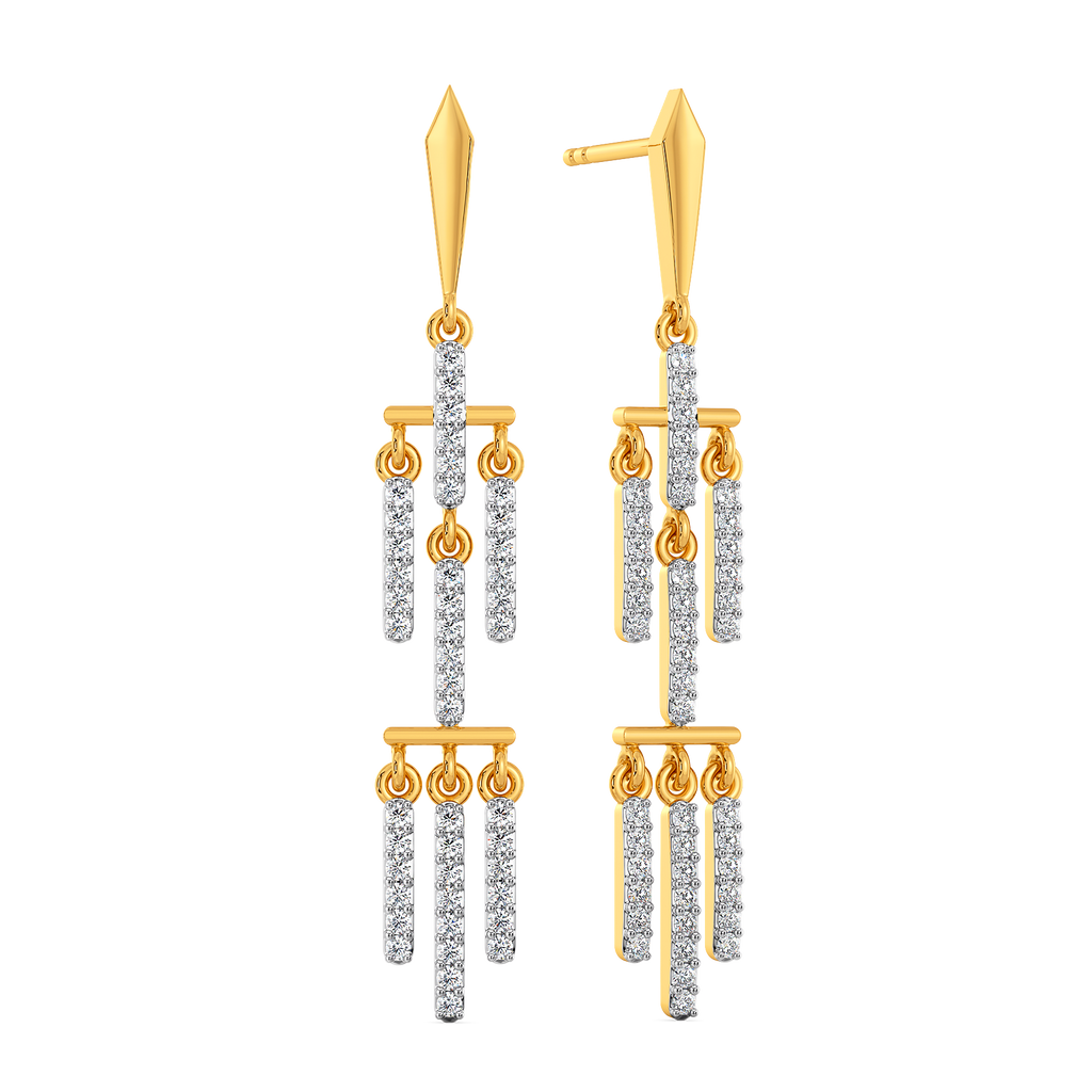 Fringe Effect Diamond Earrings