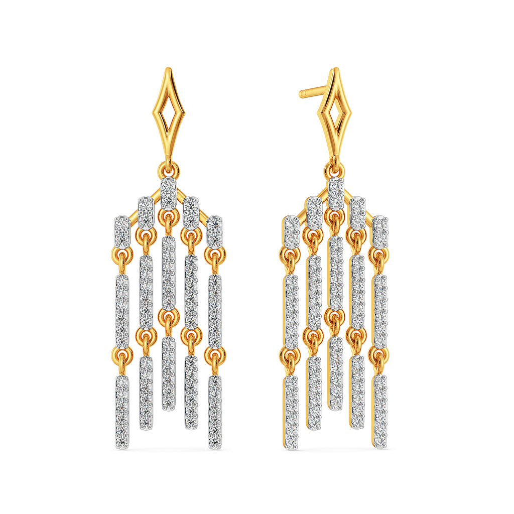 Dramatic Fringe Diamond Earrings