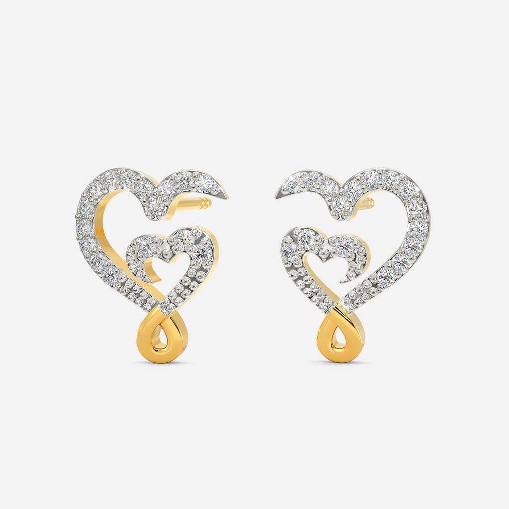 Glass Hearts Diamond Earrings