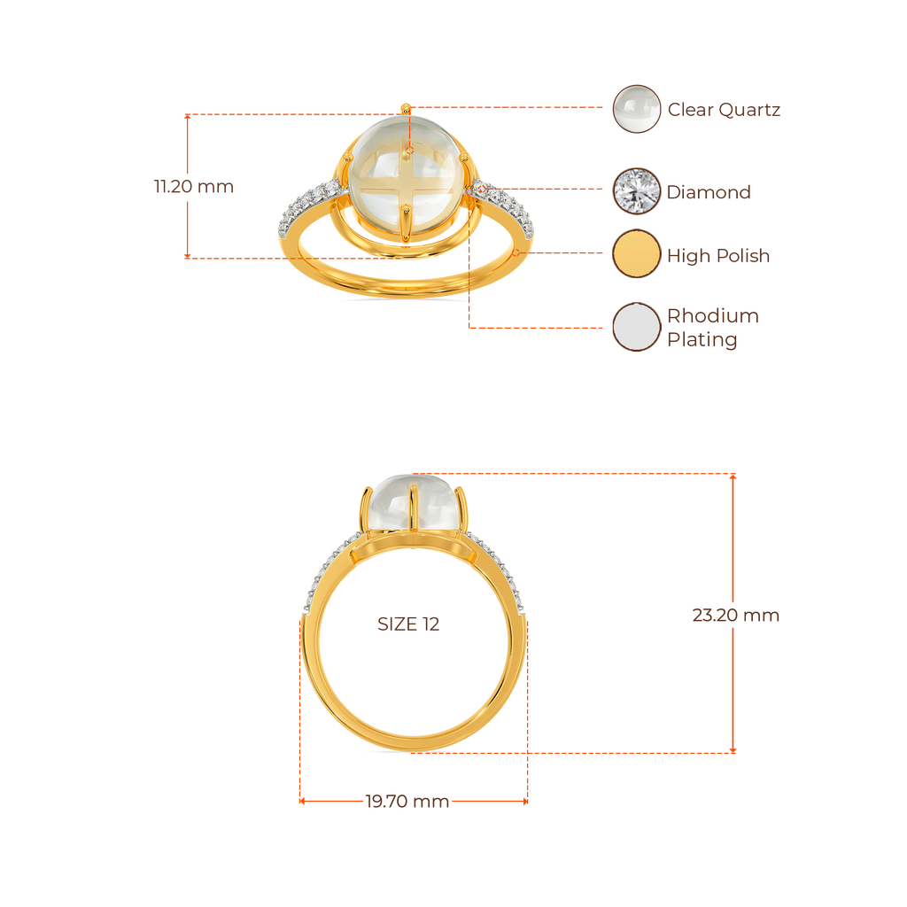 Quartz Aura Diamond Rings image