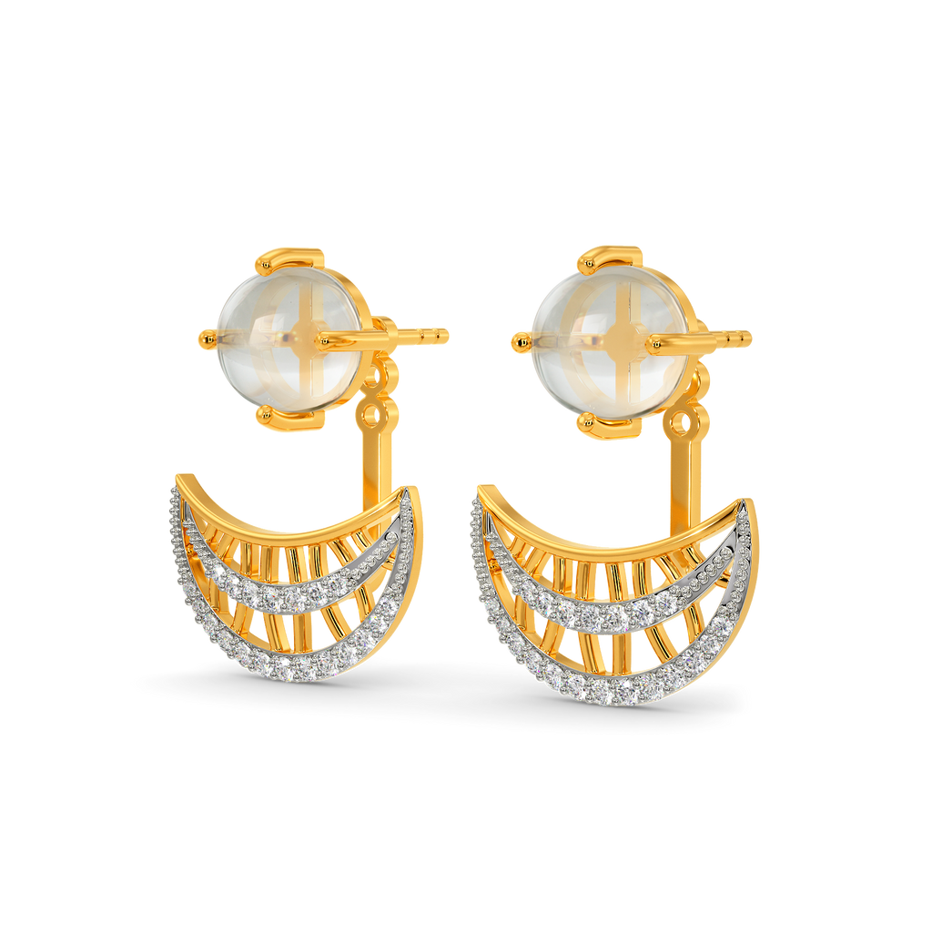 Quartz Aura Diamond Earrings