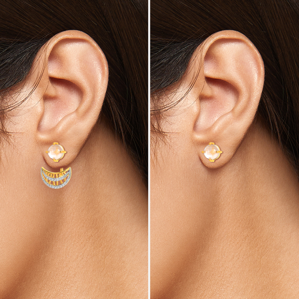 Quartz Aura Diamond Earrings