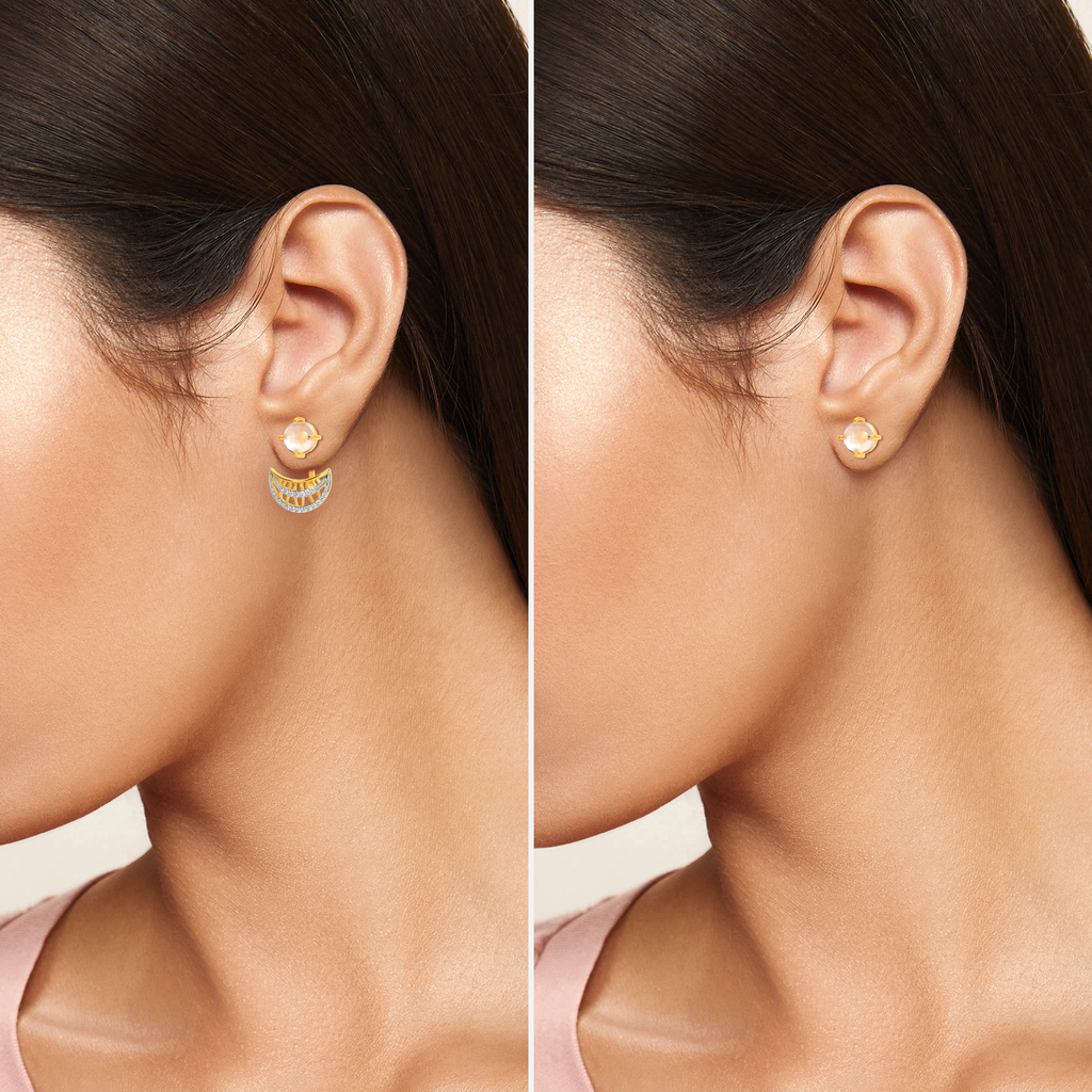 Quartz Aura Diamond Earrings