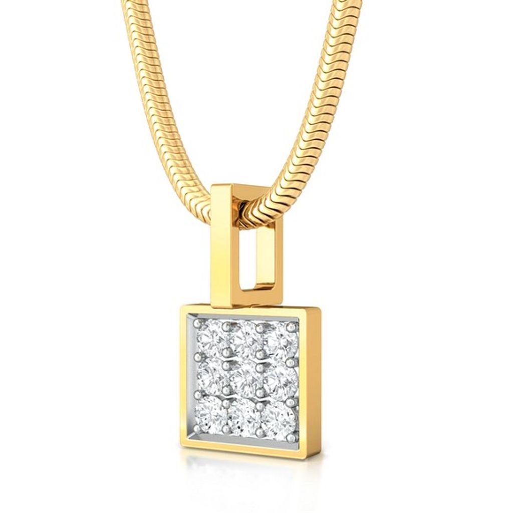 All Square Diamond Pendants