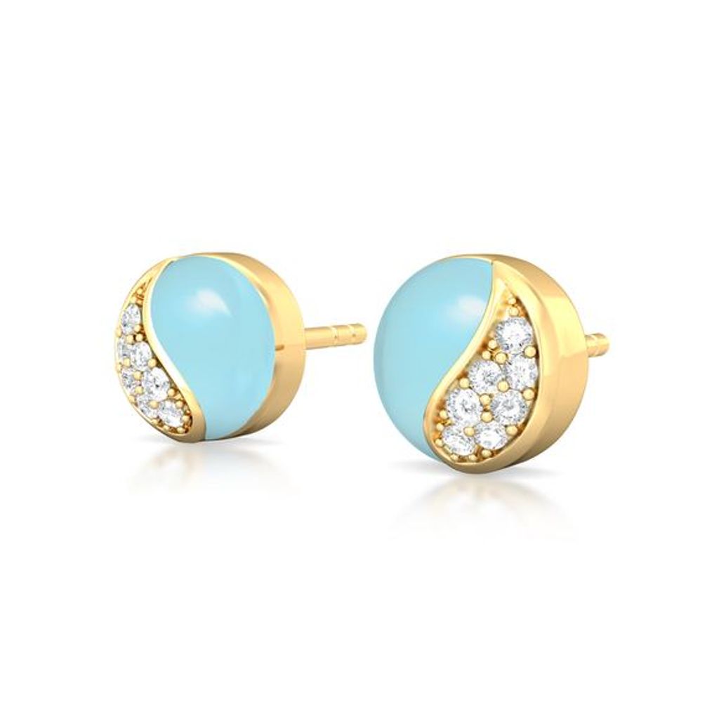 Wave blue Diamond Earrings